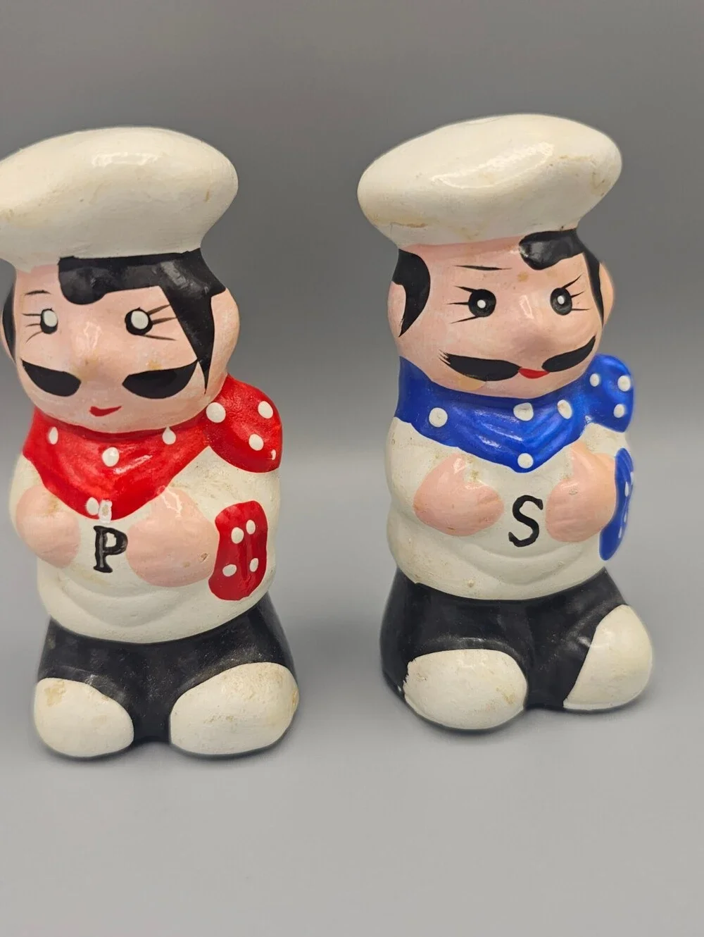 Vintage Ceramic Chef Salt and Pepper Shakers Set